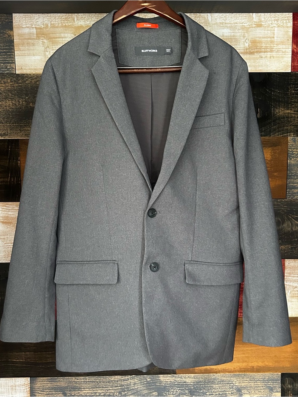BLUFFWORKS classic gramercy blazer sport coat 40L men’s grey